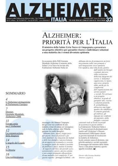 Copertina della rivista Alzheimer Italia