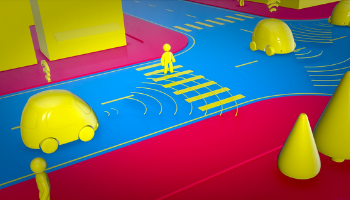Immagine 3D di un incrocio stradale virtuale